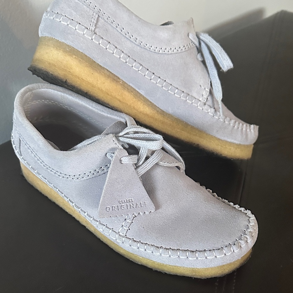 Clarks Originals Light Gray Suede Lace-Up Shoes
